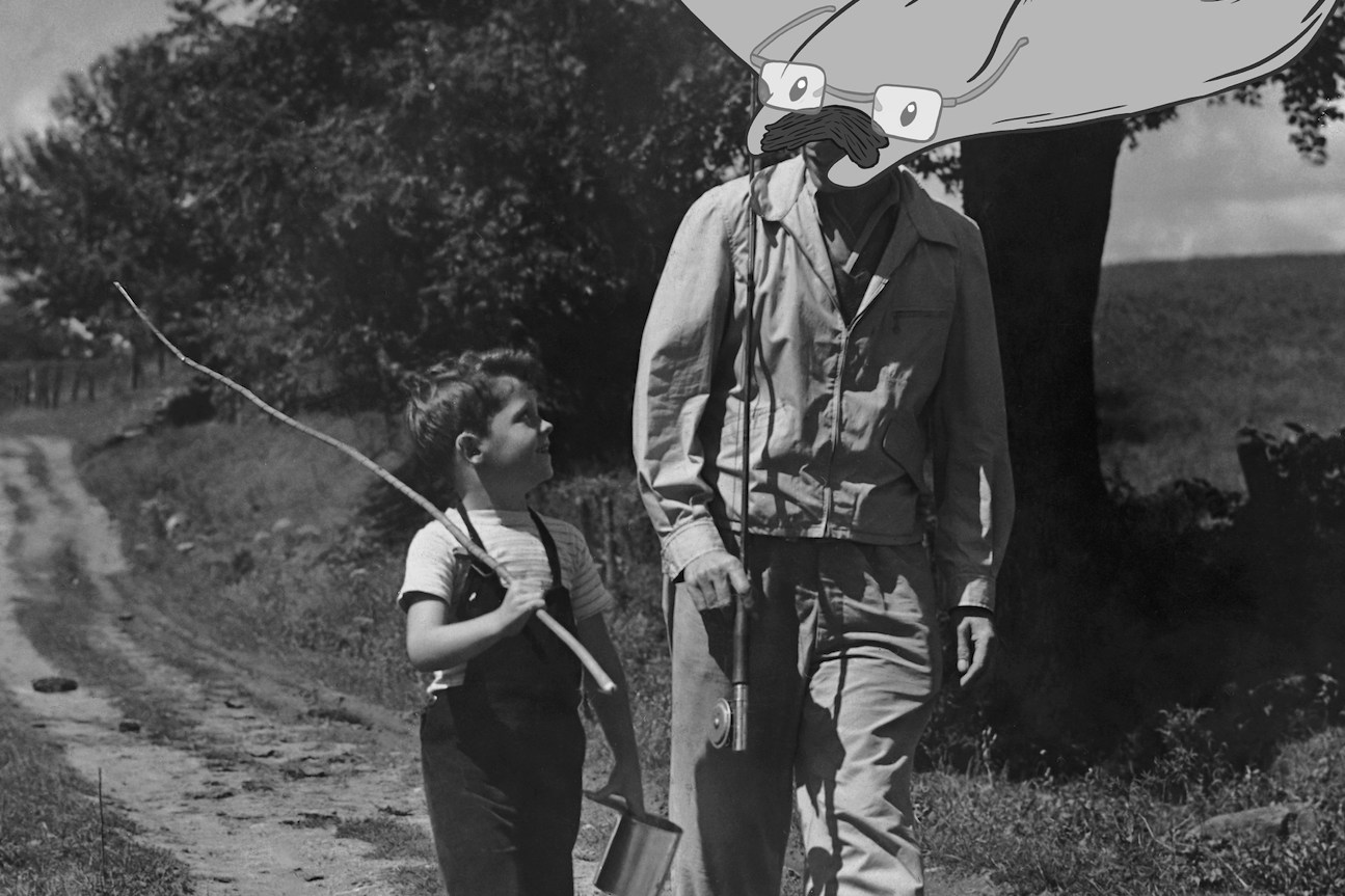 Father and son going on a fishing trip circa 1940's. (Photo by FPG/Getty Images)