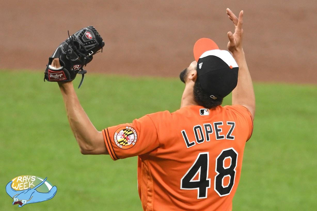 BALTIMORE, MD - JULY 09: Jorge Lopez #48 of the Baltimore Orioles celebrates a win after a baseball game against the Los Angeles Angels at Oriole Park at Camden Yards on July 9, 2022 in Baltimore, Maryland. (Photo by Mitchell Layton/Getty Images)