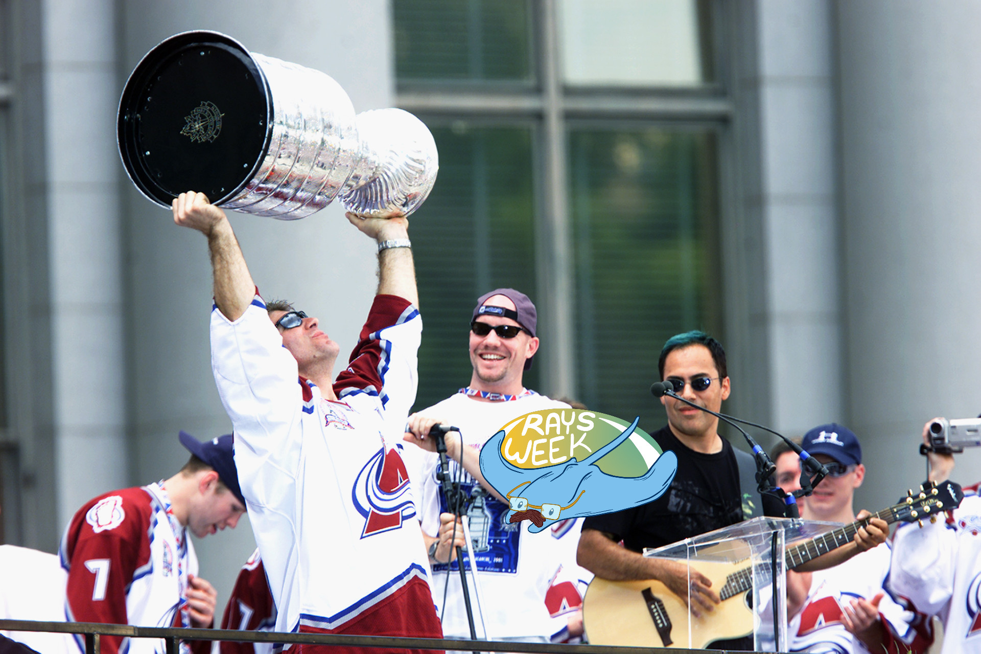 Ray Bourque hoists the Stanley Cup