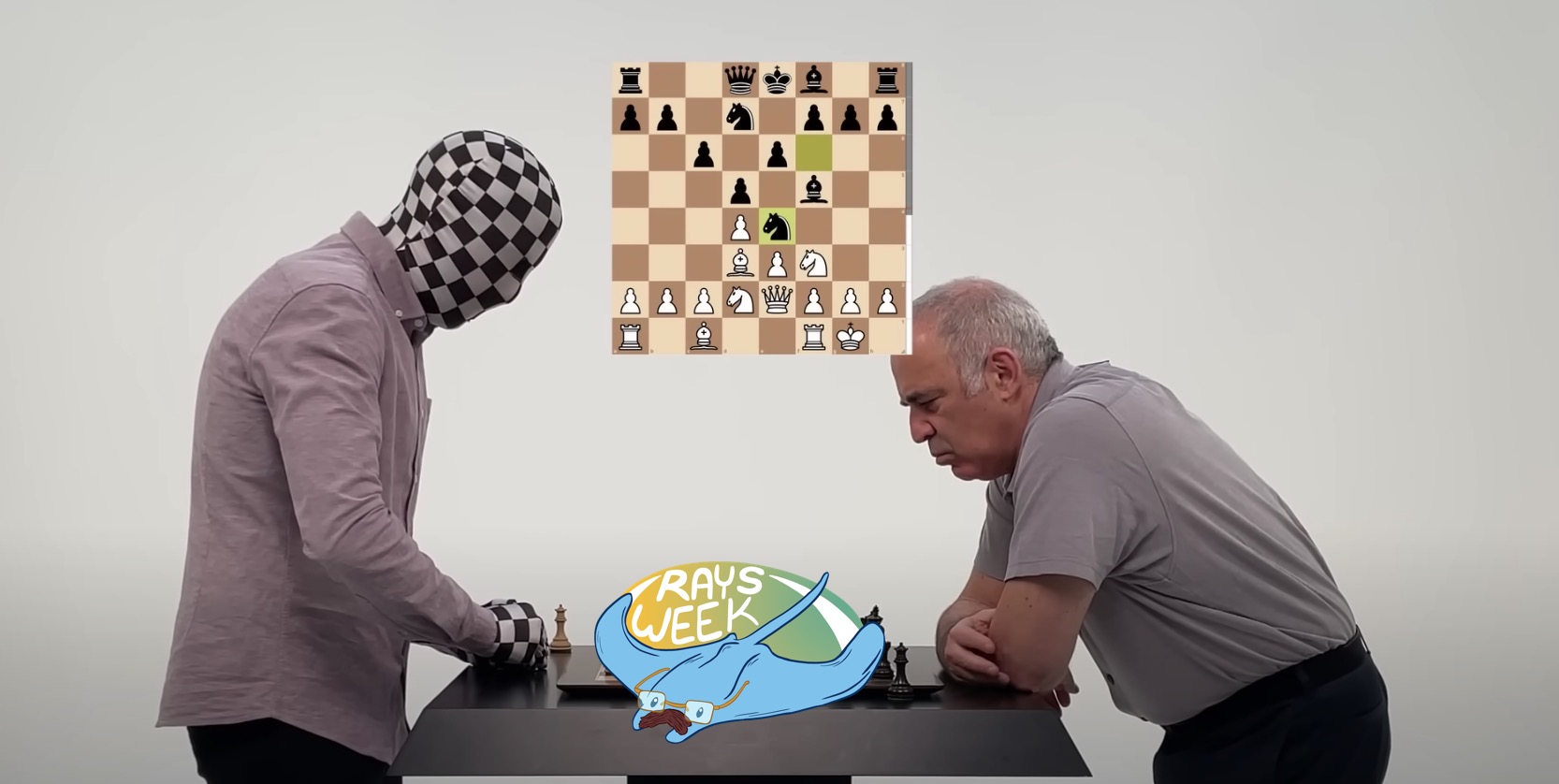 Rey Enigma taking on legendary chess player Garry Kasparov