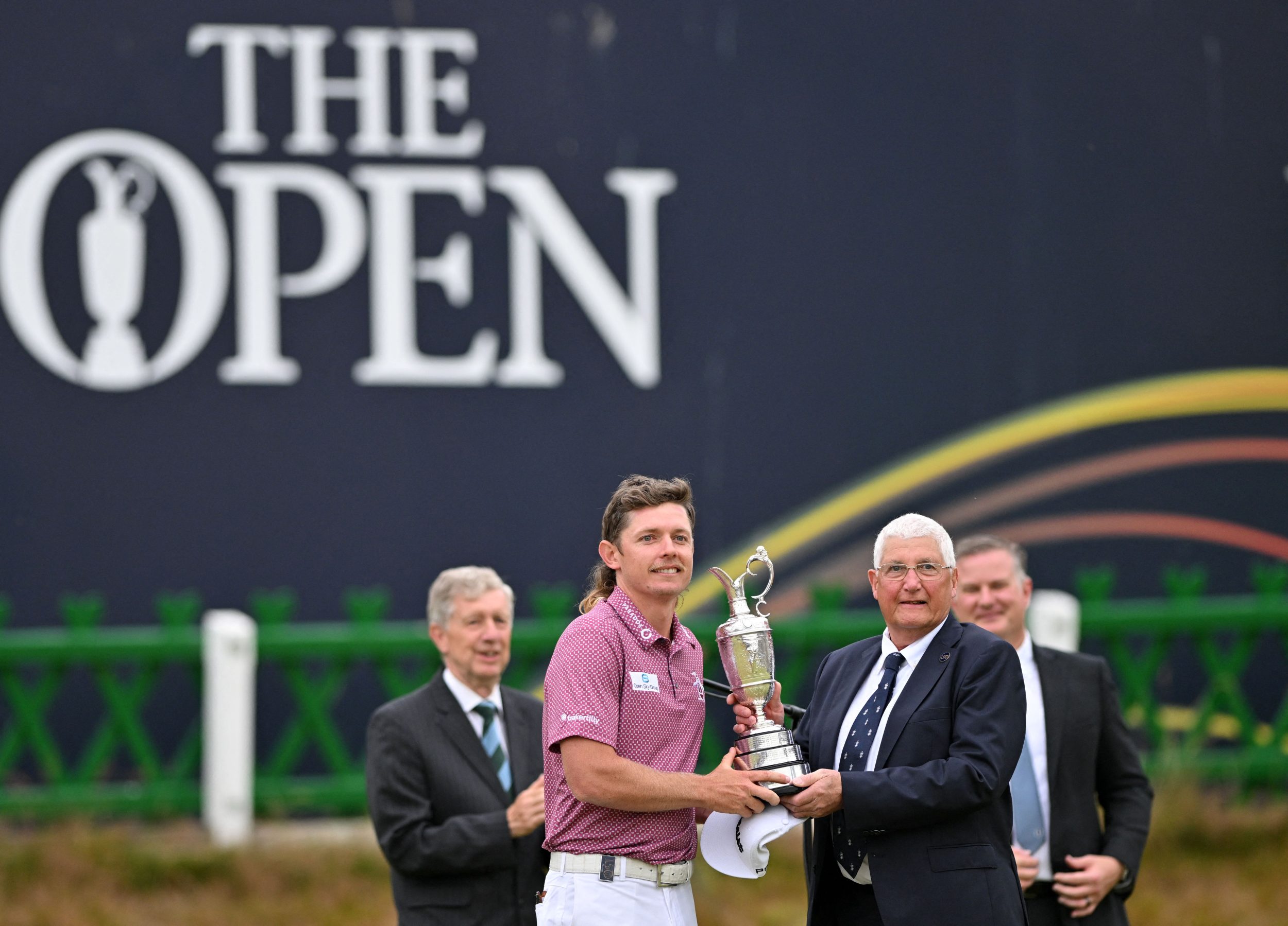 Cameron Smith holds the trophy at The Open Championship.