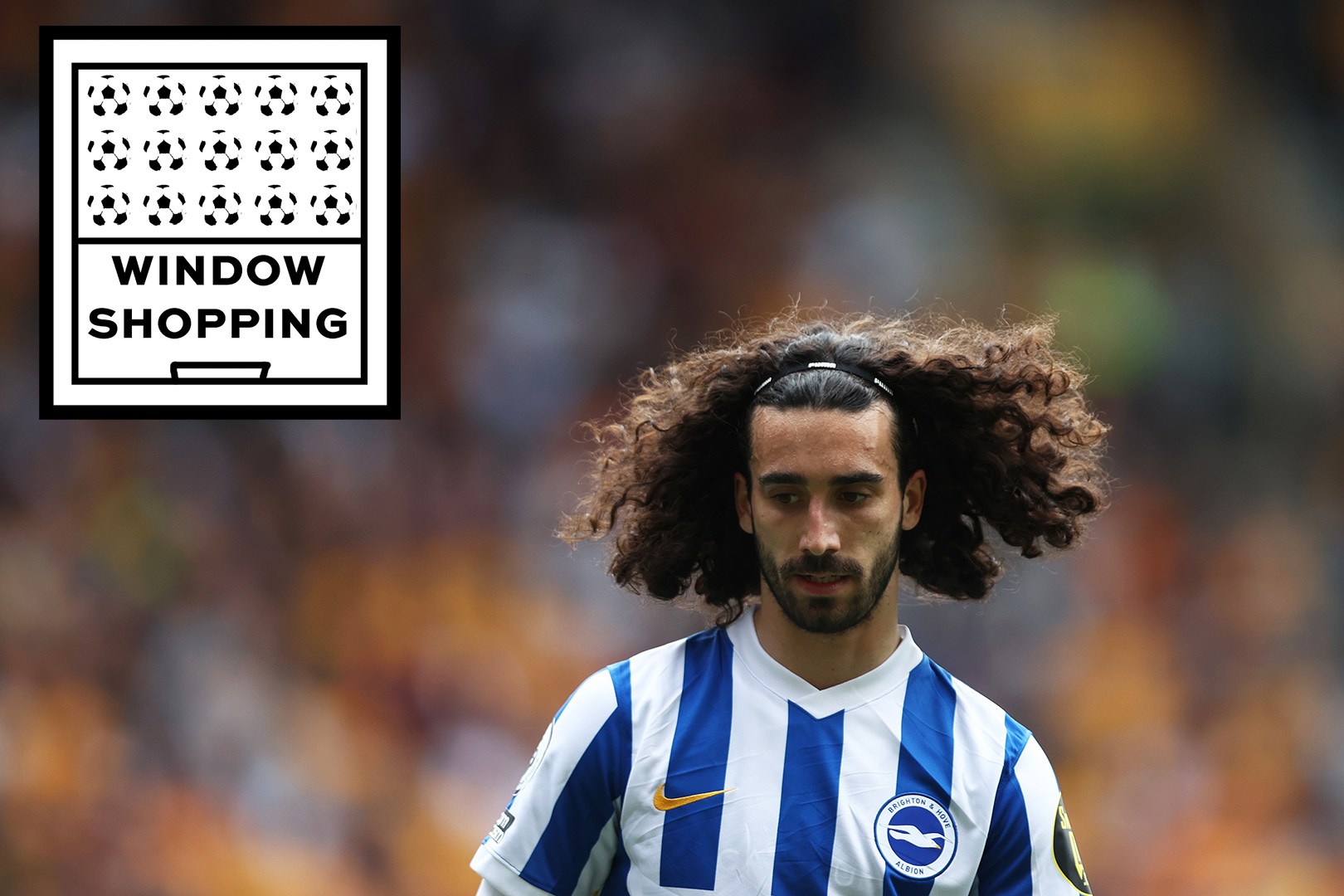 Marc Cucurella of Brighton & Hove Albion in action during the Premier League match between Wolverhampton Wanderers and Brighton & Hove Albion at Molineux on April 30, 2022 in Wolverhampton, England.