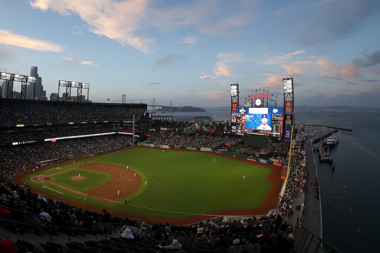 SAN FRANCISCO, CALIFORNIA - AUGUST 02: A general view during the San Francisco Giants game against the Los Angeles Dodgers at Oracle Park on August 02, 2022 in San Francisco, California. (Photo by Ezra Shaw/Getty Images)