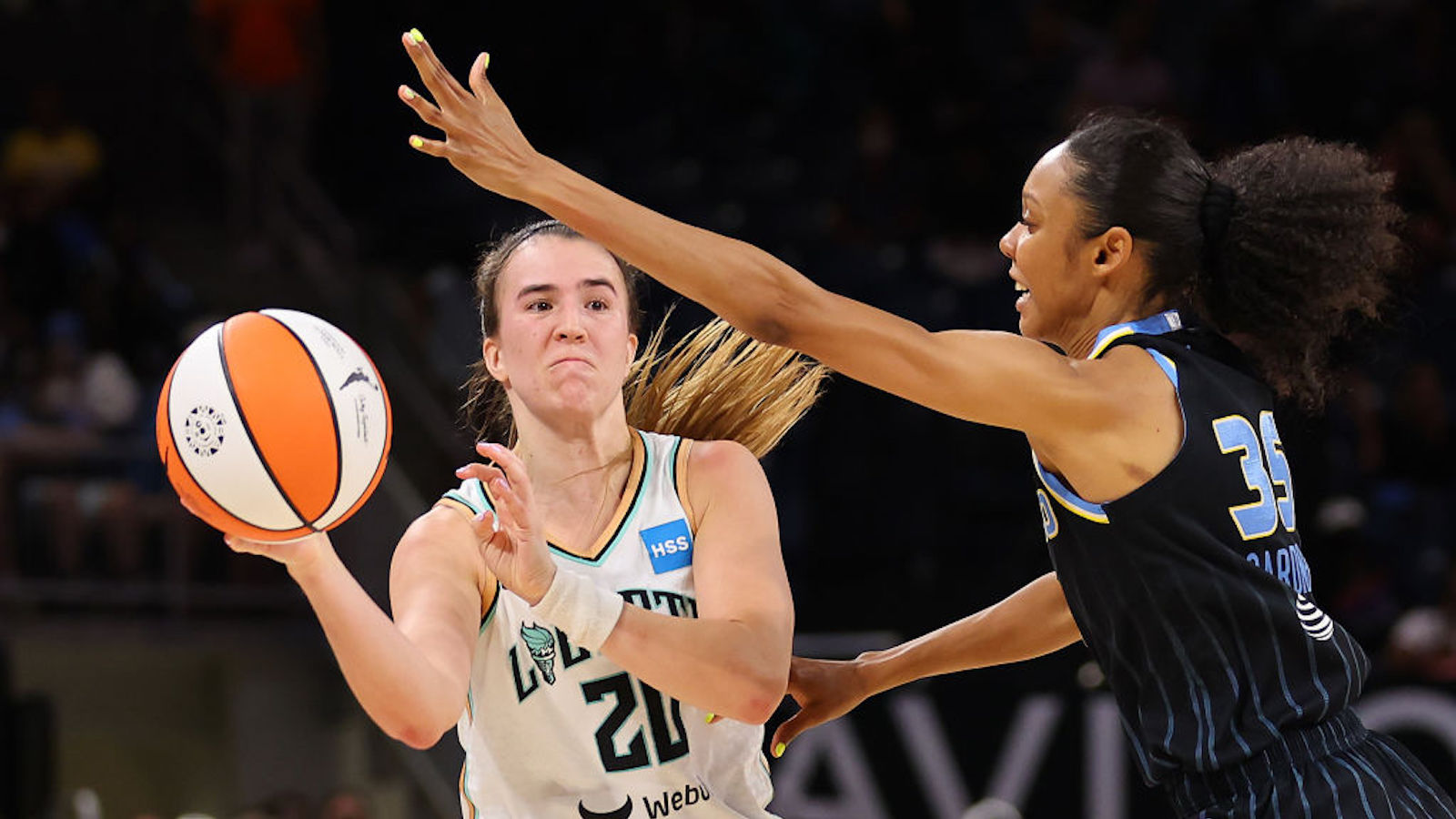 Sabrina Ionescu and Rebekah Gardner