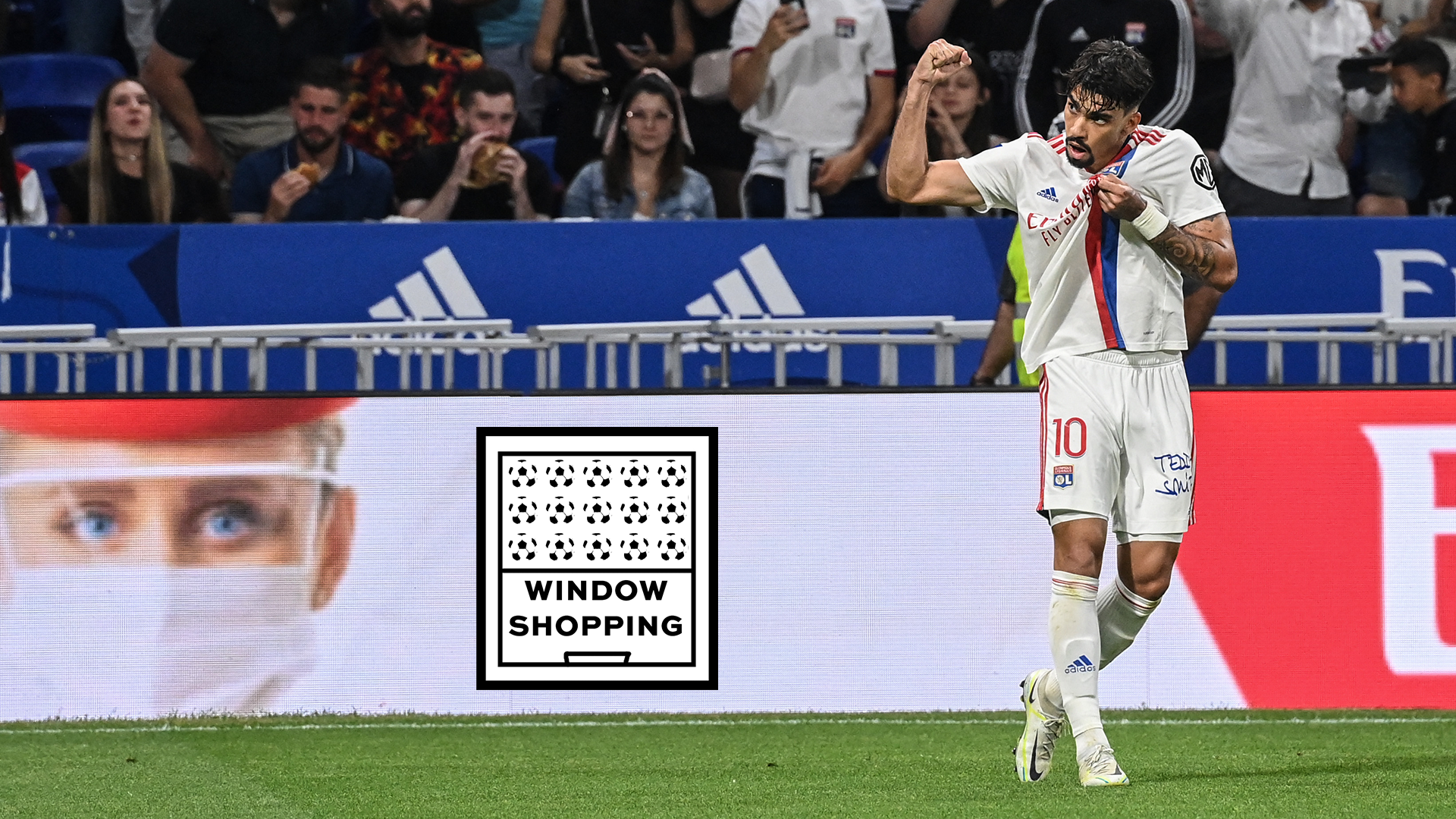 Lyons Brazilian midfielder Lucas Paqueta celebrates during the French L1 football match between Olympique Lyonnais (OL) and FC Nantes at The Groupama Stadium in Decines-Charpieu, central-eastern France on May 14, 2022.