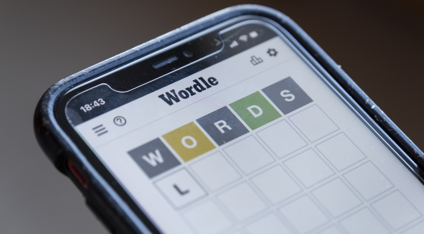 A phone with Wordle on it