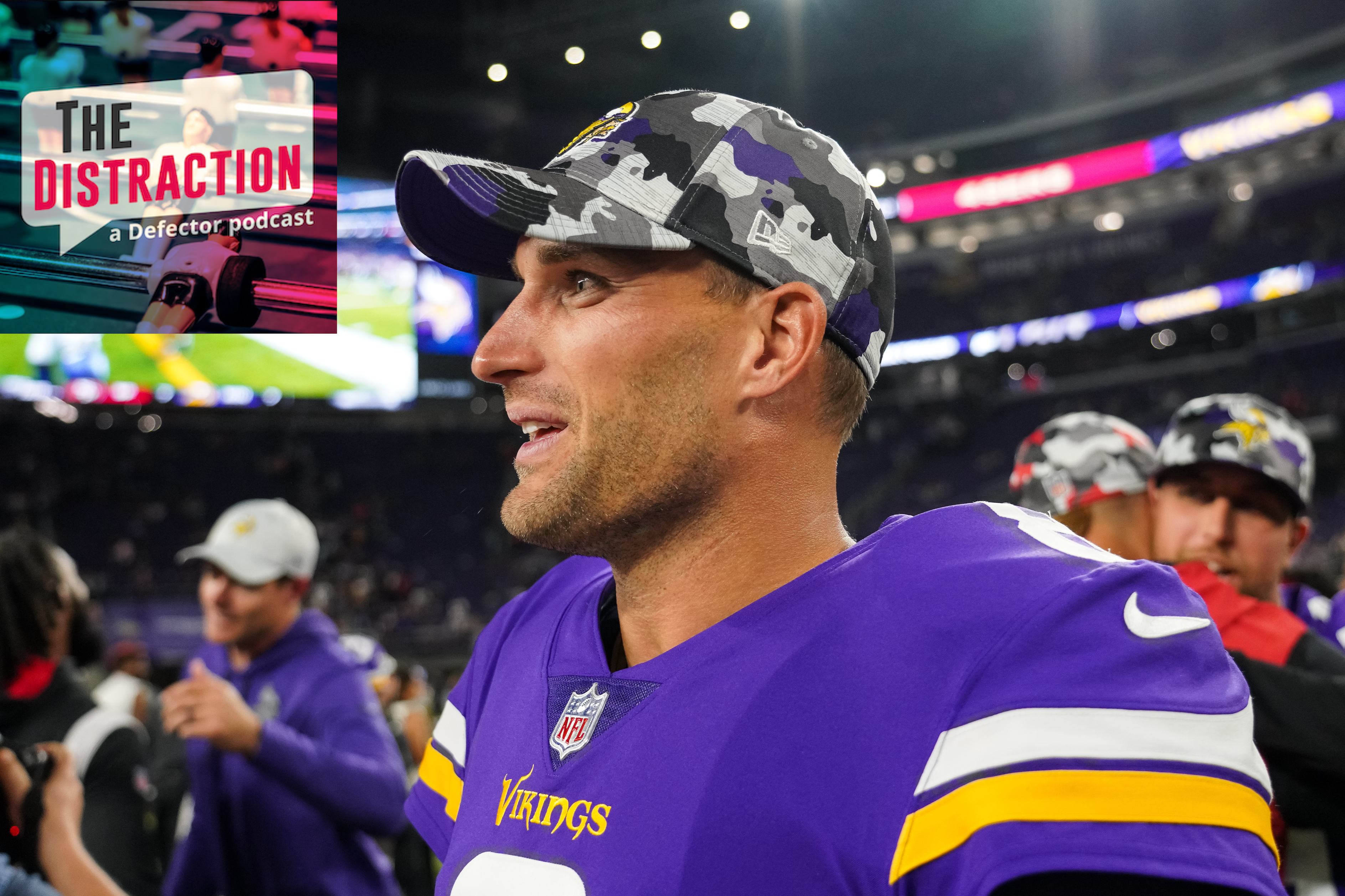 Kirk Cousins, seen here staring uncomprehendingly at The Distraction logo after a loss to the 49ers.