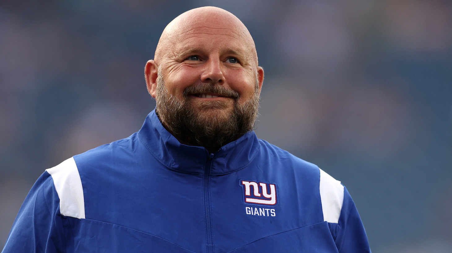 FOXBOROUGH, MASSACHUSETTS - AUGUST 11: Head coach Brian Daboll of the New York Giants looks on ahead of the the preseason game between the New York Giants and the New England Patriots at Gillette Stadium on August 11, 2022 in Foxborough, Massachusetts. (Photo by Maddie Meyer/Getty Images)
