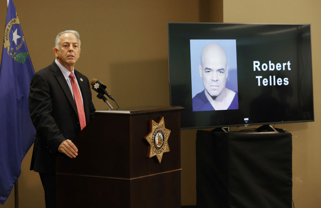 a news conference about the arrest of robert telles