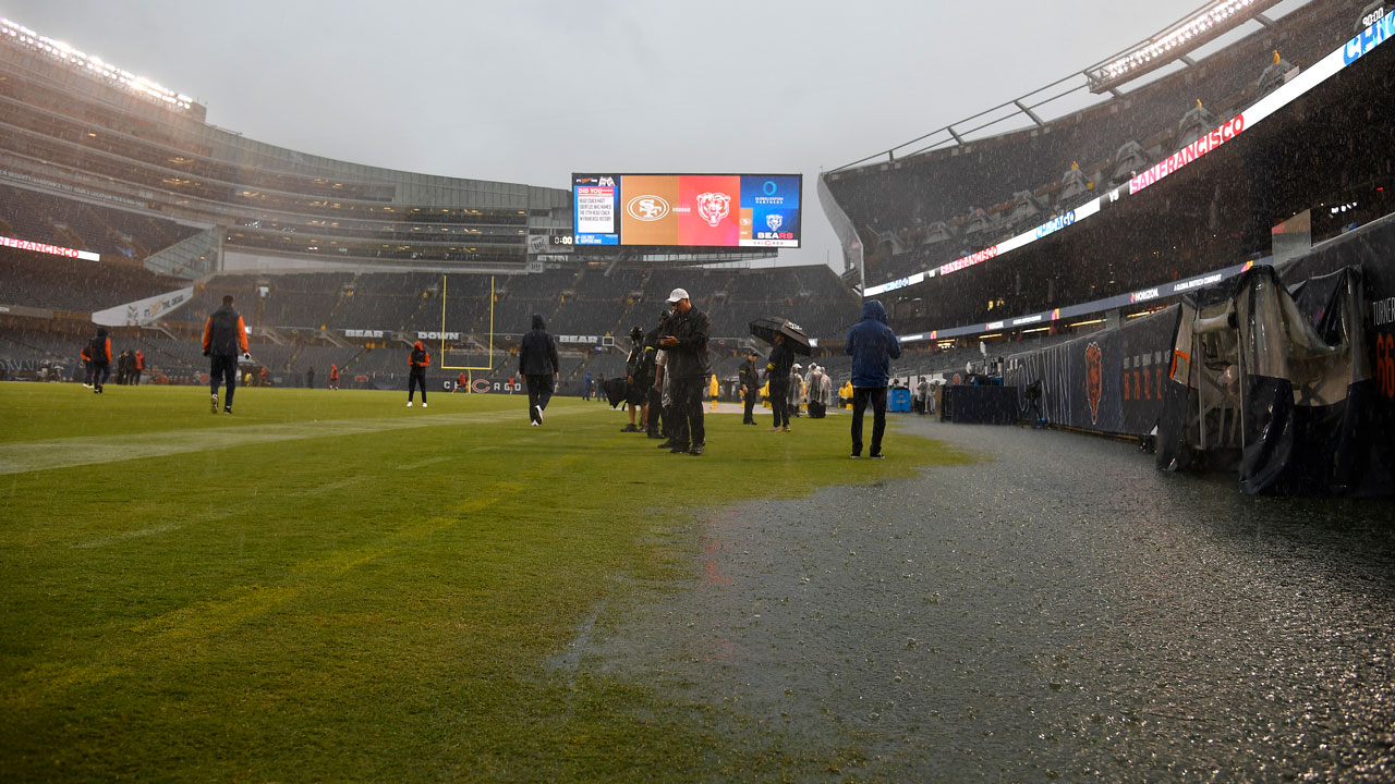 Soldier Field is a mess during rainfall