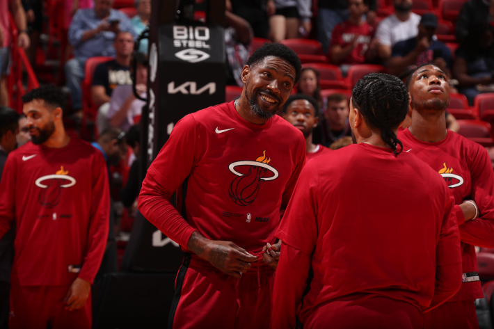Udonis Haslem and some other members of the Miami Heat