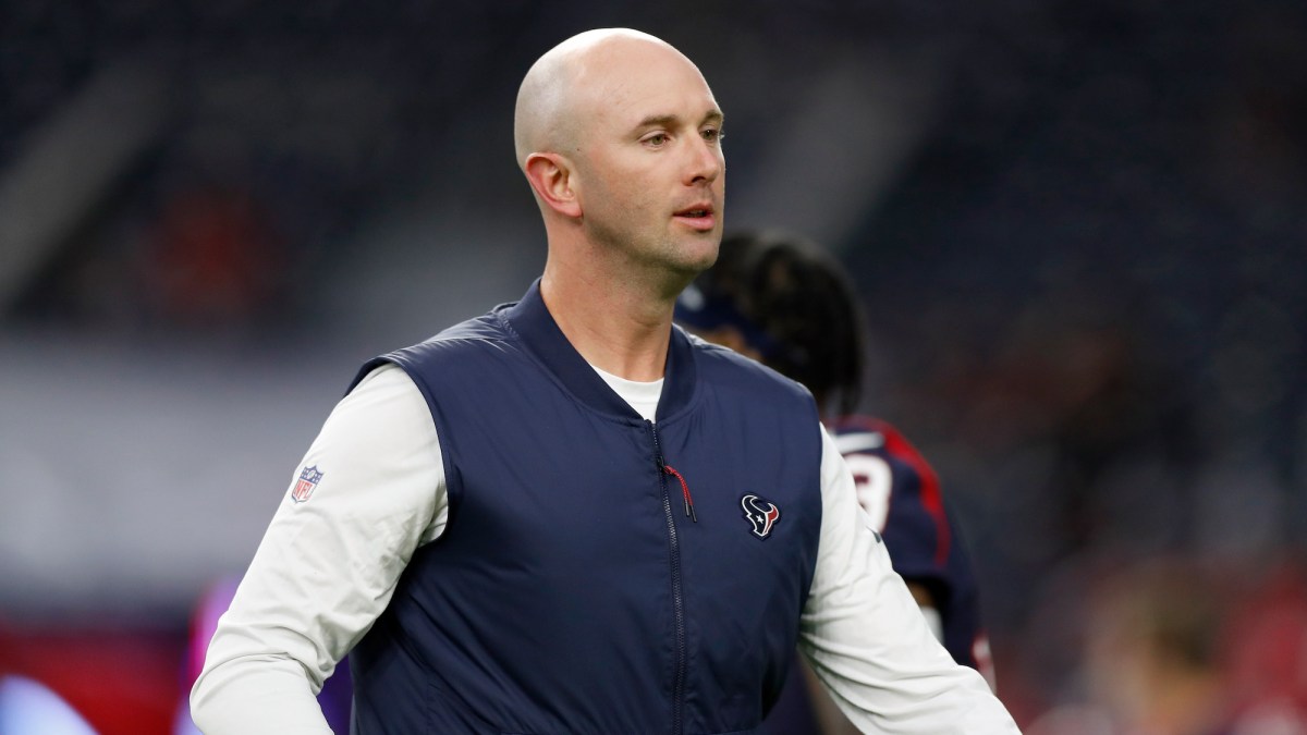 HOUSTON, TEXAS - SEPTEMBER 23: Executive vice president of football operations Jack Easterby of the Houston Texans walks on the field before the game against the Carolina Panthers at NRG Stadium on September 23, 2021 in Houston, Texas. (Photo by Tim Warner/Getty Images)