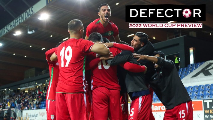 ST. POELTEN, AUSTRIA - SEPTEMBER 23: Mehdi Taremi of Iran celebrates with team mates after scoring a goal to make it 1-0 during the International Friendly match between Iran and Uruguay at NV Arena on September 23, 2022 in St. Poelten, Austria.