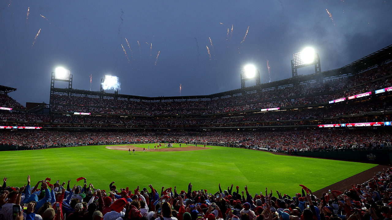 PHILADELPHIA, PENNSYLVANIA - OCTOBER 23: A general view of Citizens Bank Park after the Philadelphia Phillies defeated the San Diego Padres in game five to win the National League Championship Series on October 23, 2022 in Philadelphia, Pennsylvania.