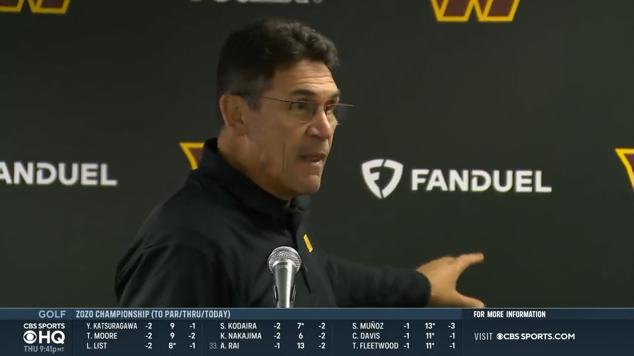 Commanders head coach Ron Rivera is angry after game