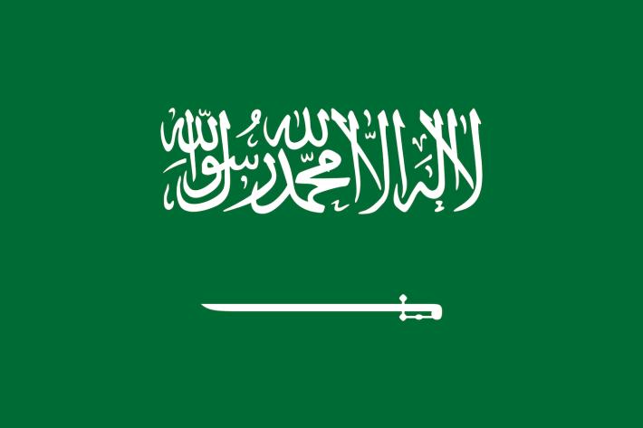 The flag of Saudi Arabia.