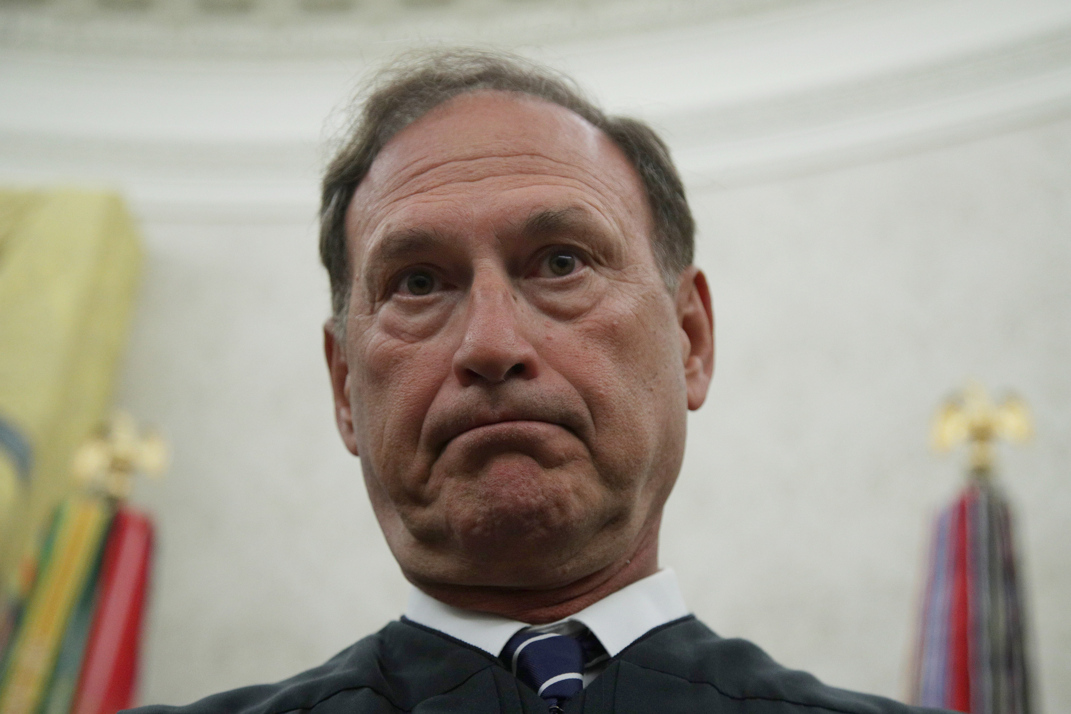 Supreme Court Justice and Philadelphia Phillies fan Samuel Alito seen at the July 2019 swearing-in of Mark Esper as Secretary of Defense.
