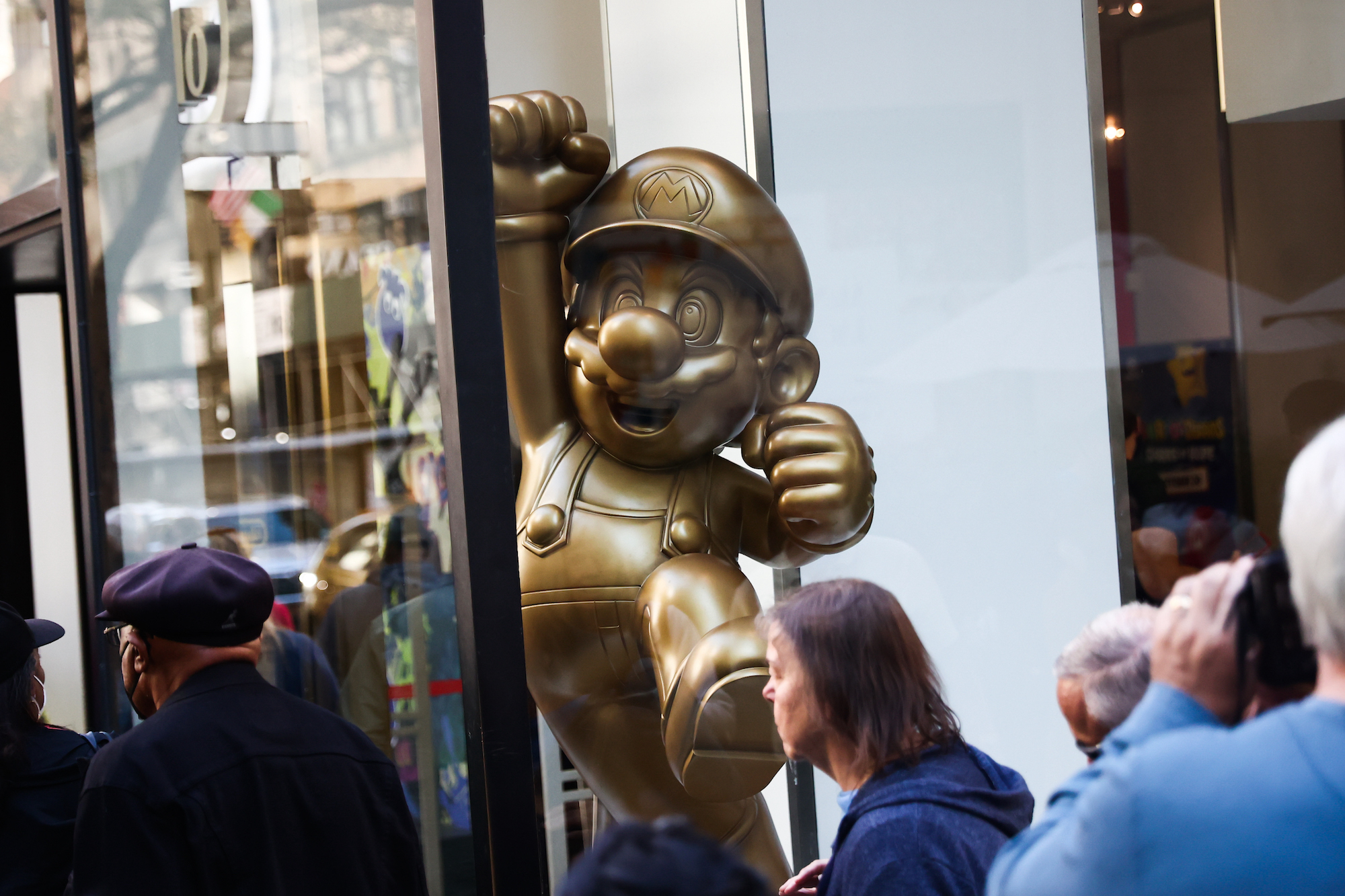 Mario Bros figure is seen in a Nintendo store in New York City, United States on October 22, 2022. (Photo by Jakub Porzycki/NurPhoto)