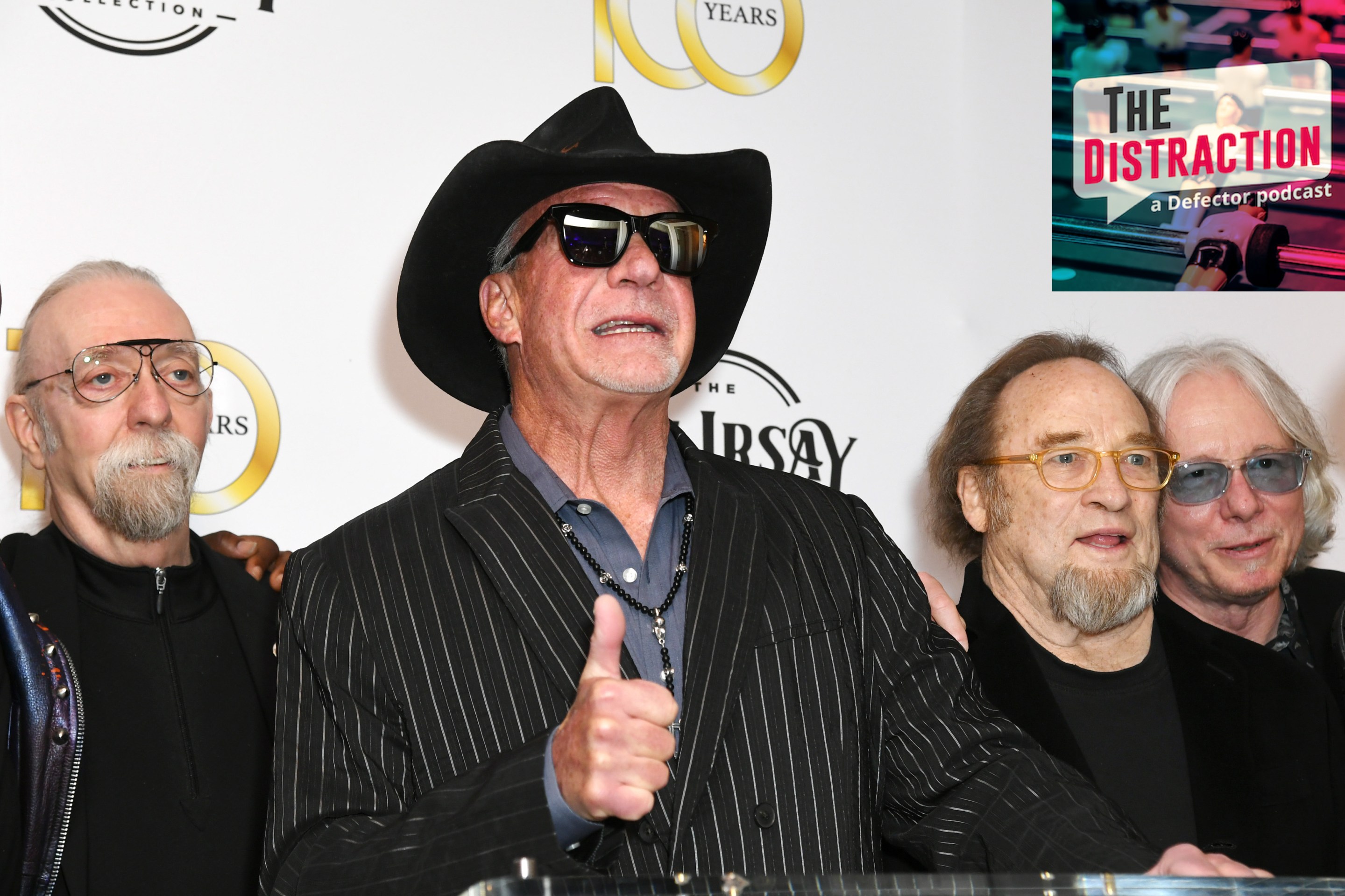Colts owner Jim Irsay and various aged rock luminaries at the 100th birthday party for Jack Kerouac that Irsay hosted at the Beverly Hills Hotel.