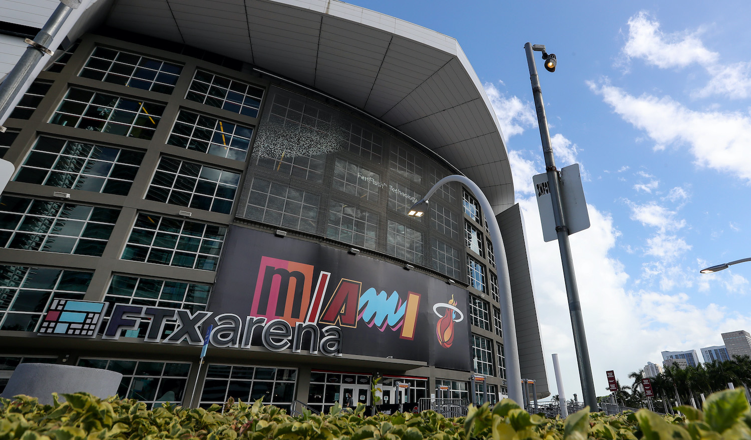 MIAMI, FLORIDA - OCTOBER 21: An exterior view of FTX Arena prior to a game between the Boston Celtics and Miami Heat at FTX Arena on October 21, 2022 in Miami, Florida. NOTE TO USER: User expressly acknowledges and agrees that, by downloading and or using this photograph, User is consenting to the terms and conditions of the Getty Images License Agreement. (Photo by Megan Briggs/Getty Images)