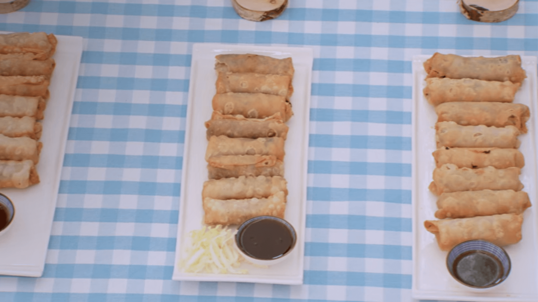 The contestants' spring rolls.