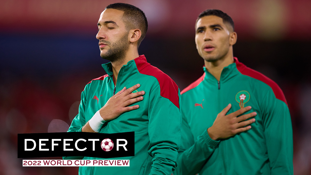 SEVILLE, SPAIN - SEPTEMBER 27: Hakim Ziyech of Morocco looks on prior to a friendly match between Paraguay and Morocco at Estadio Benito Villamarin on September 27, 2022 in Seville, Spain.