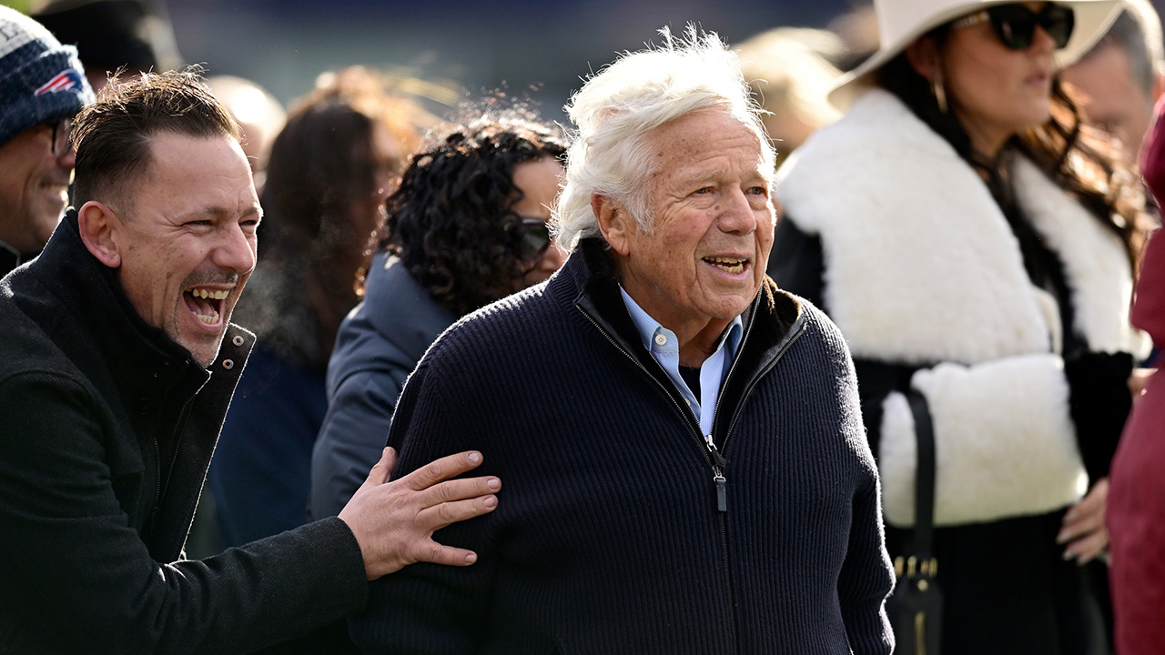 FOXBOROUGH, MASSACHUSETTS - NOVEMBER 20: Owner Robert Kraft of the New England Patriots looks on prior to a game against the New York Jets at Gillette Stadium on November 20, 2022 in Foxborough, Massachusetts.