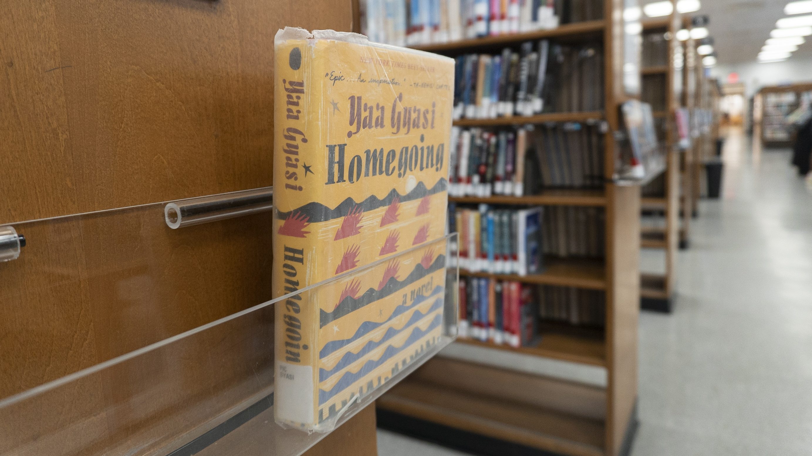 A copy of Yaa Gyasi's Homegoing at the Brooklyn Public Library. Access to Gyasi's book was recently restricted at a high school in Nixa, Missouri.