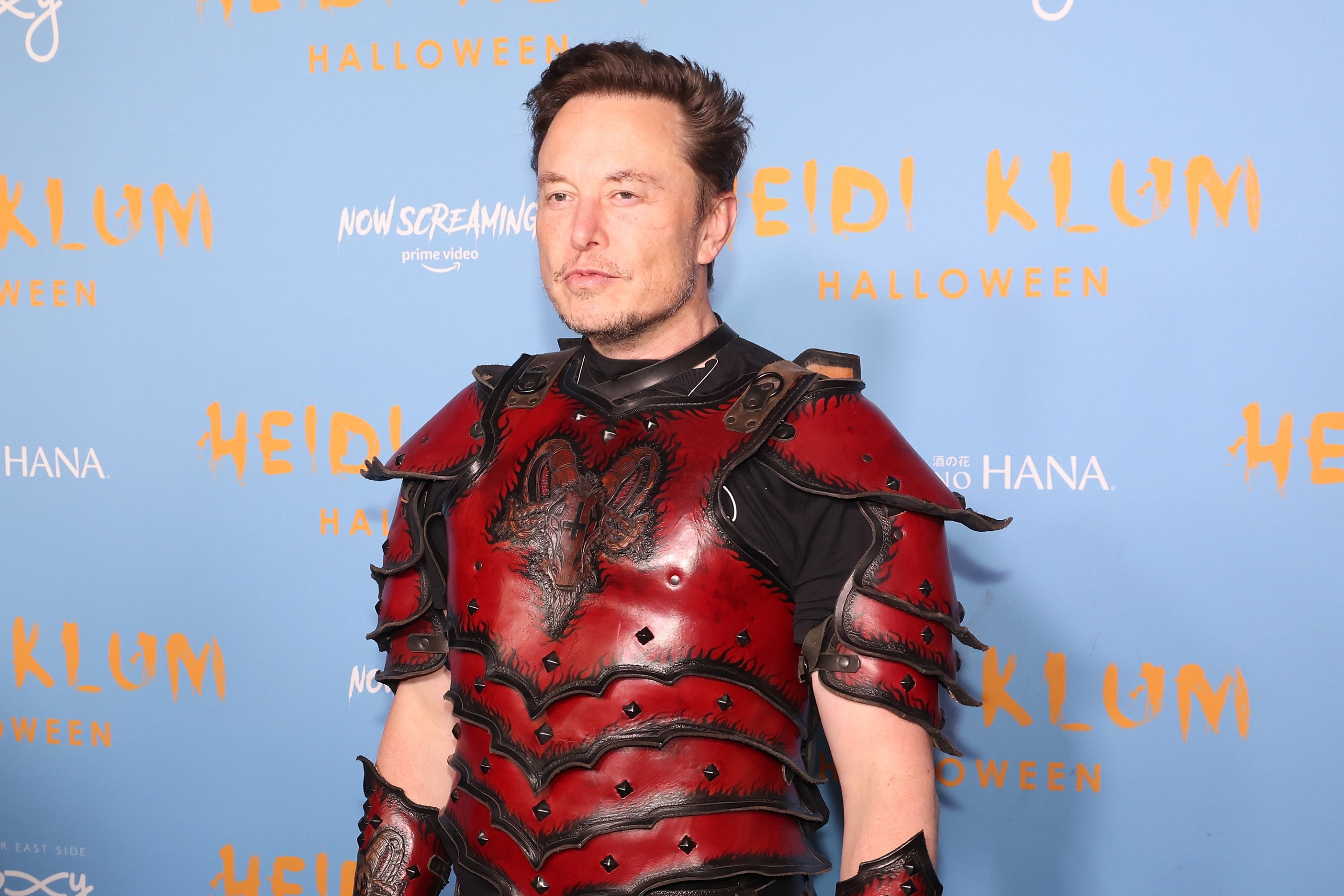 Elon Musk wearing his stupid Halloween costume.