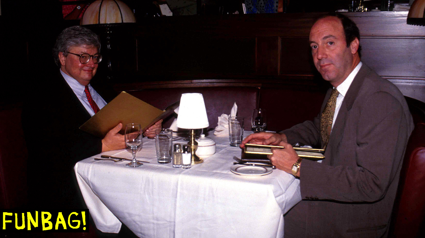 Roger Ebert & Gene Siskel dinning at the Brown Derby Restaurant, Walt Disney World, Florida in 1990