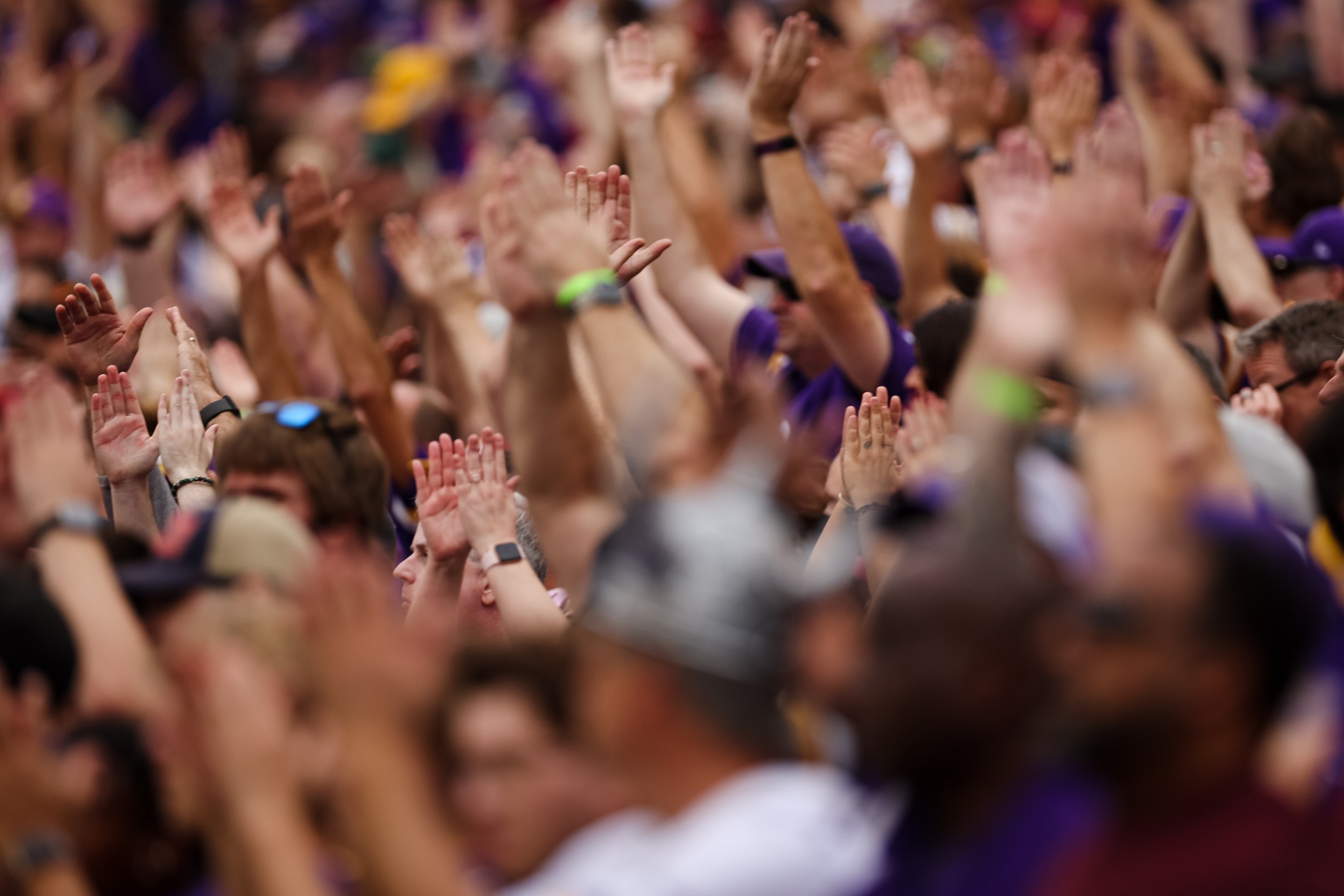 LANDOVER, MD - NOVEMBER 06: Fans clap for the Minnesota Vikings during the game against the Washington Commanders at FedExField on November 6, 2022 in Landover, Maryland. (Photo by Scott Taetsch/Getty Images)