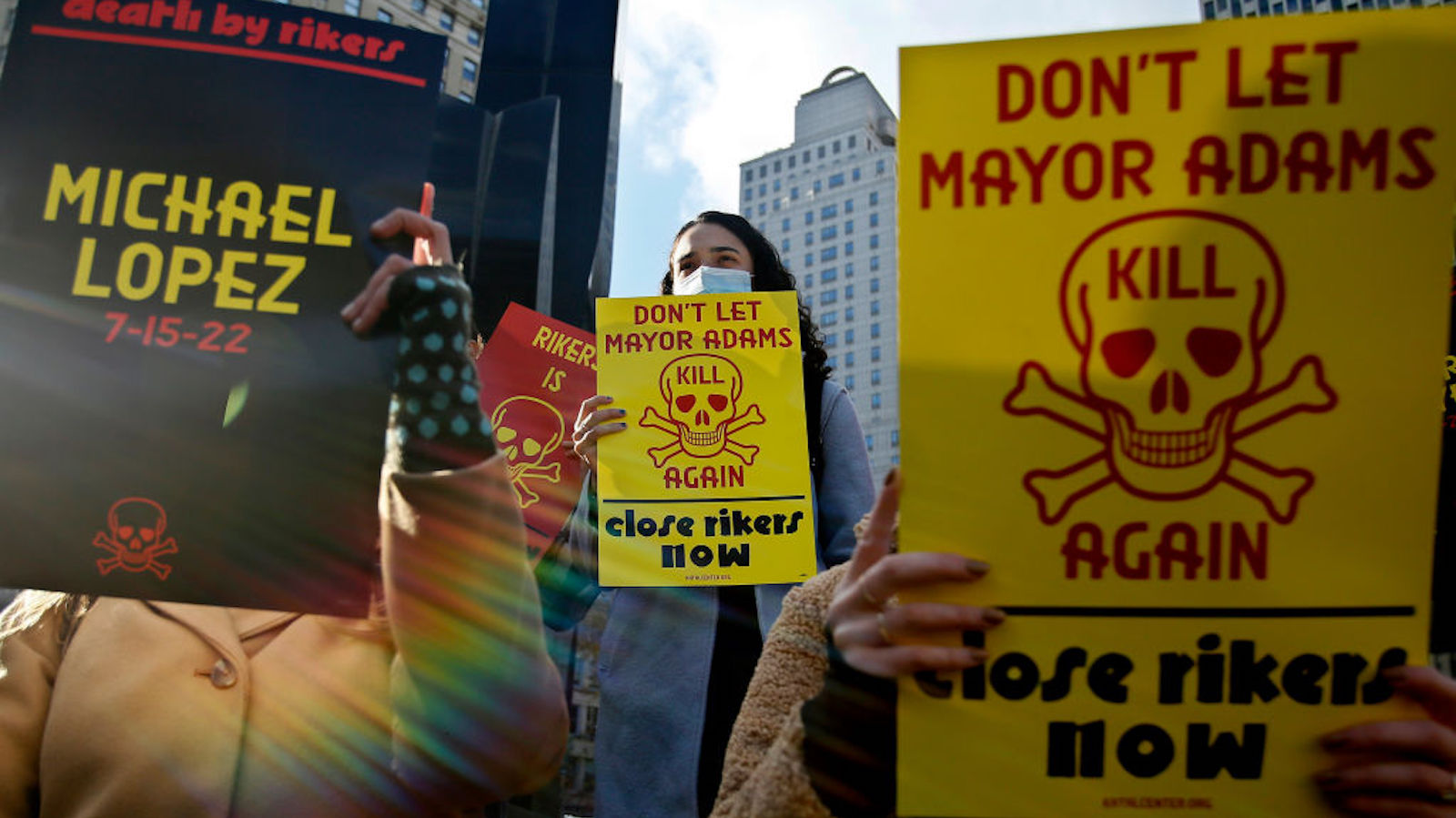 Protestors demand to close Rikers Island