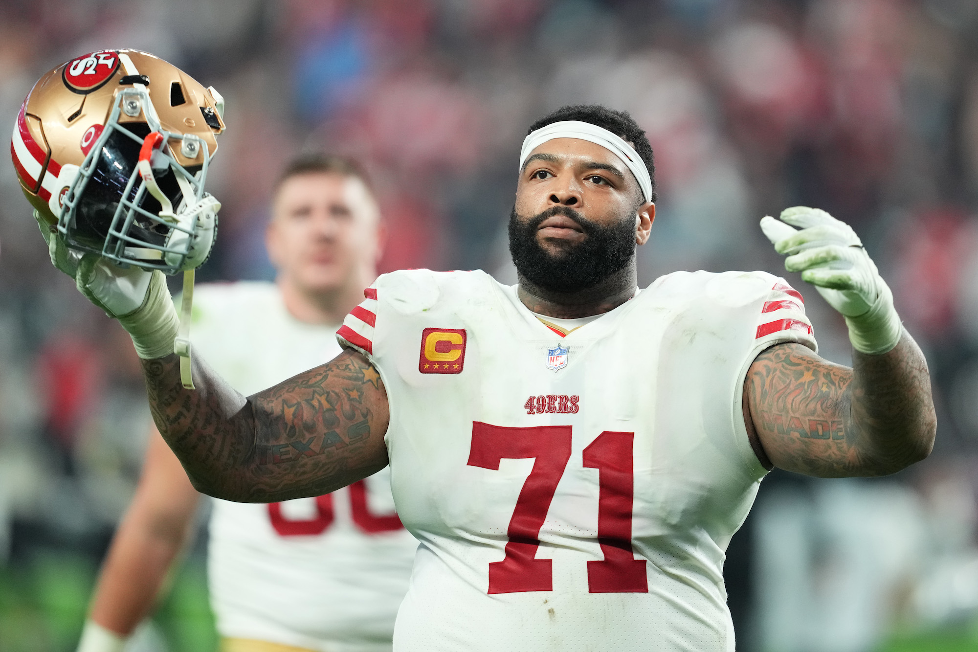 LAS VEGAS, NEVADA - JANUARY 1: during the second half of a game between the Las Vegas Raiders and San Francisco 49ers at Allegiant Stadium on January 1, 2023 in Las Vegas, Nevada. (Photo by Chris Unger/Getty Images)