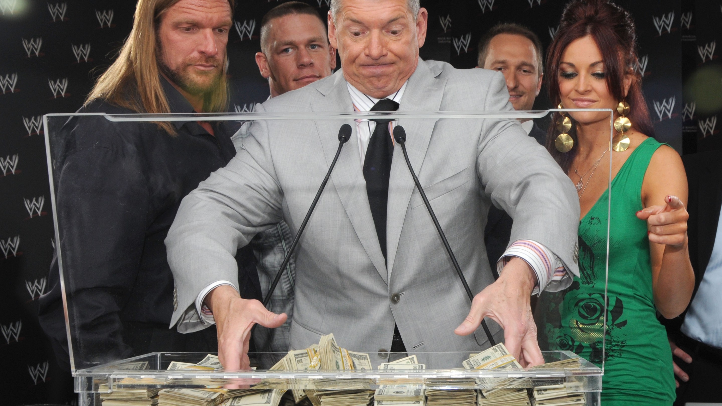 Vince McMahon at a press conference