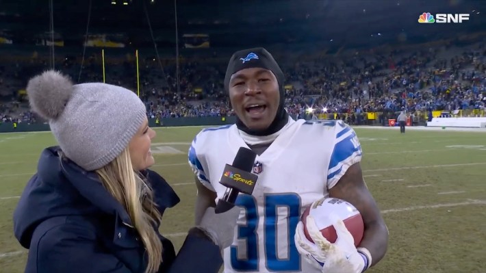 Jamaal Williams Dedicates SNF Game Ball To Great-Grandfather