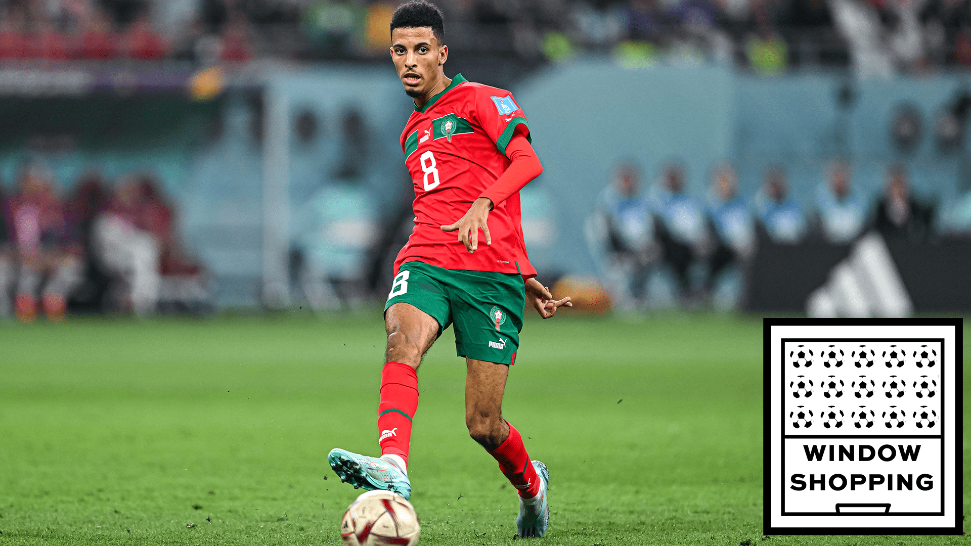 Azzedine Ounahi of Morocco controls the Ball during the FIFA World Cup Qatar 2022 3rd Place match between Croatia and Morocco at Khalifa International Stadium on December 17, 2022 in Doha, Qatar