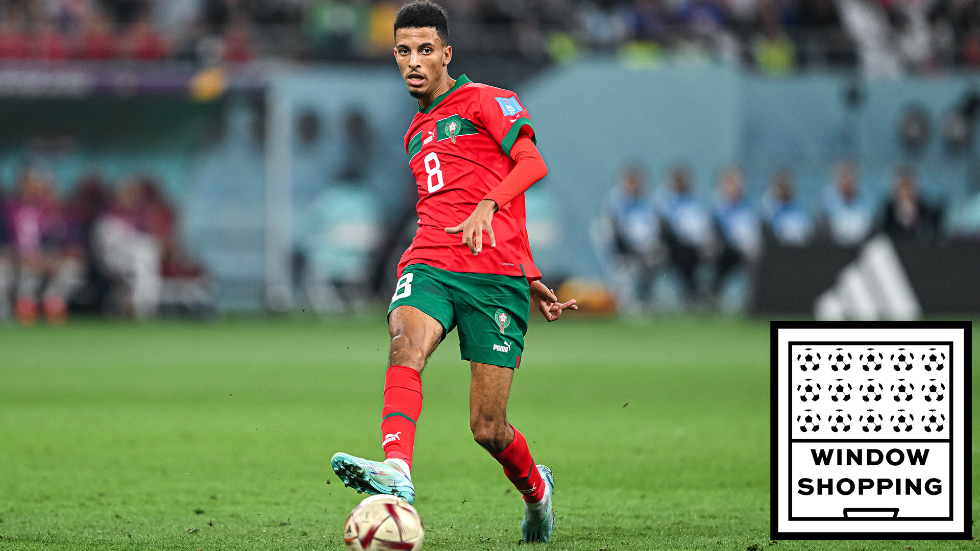 Azzedine Ounahi of Morocco controls the Ball during the FIFA World Cup Qatar 2022 3rd Place match between Croatia and Morocco at Khalifa International Stadium on December 17, 2022 in Doha, Qatar