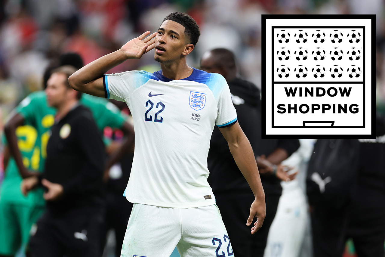 AL KHOR, QATAR - DECEMBER 04: Jude Bellingham #22 of England reacts during the FIFA World Cup Qatar 2022 Round of 16 match between England and Senegal at Al Bayt Stadium on December 4, 2022 in Al Khor, Qatar.