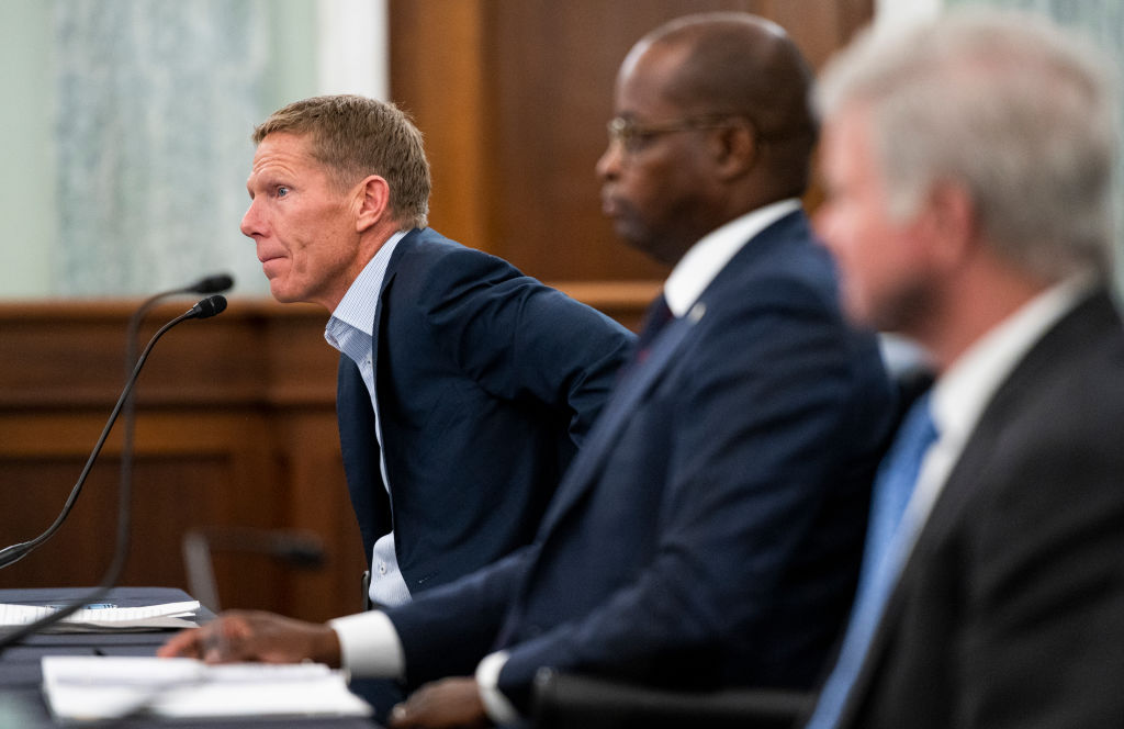 Mark Few testifies during the Senate Commerce, Science, and Transportation Committee hearing titled NCAA Athlete NIL Rights