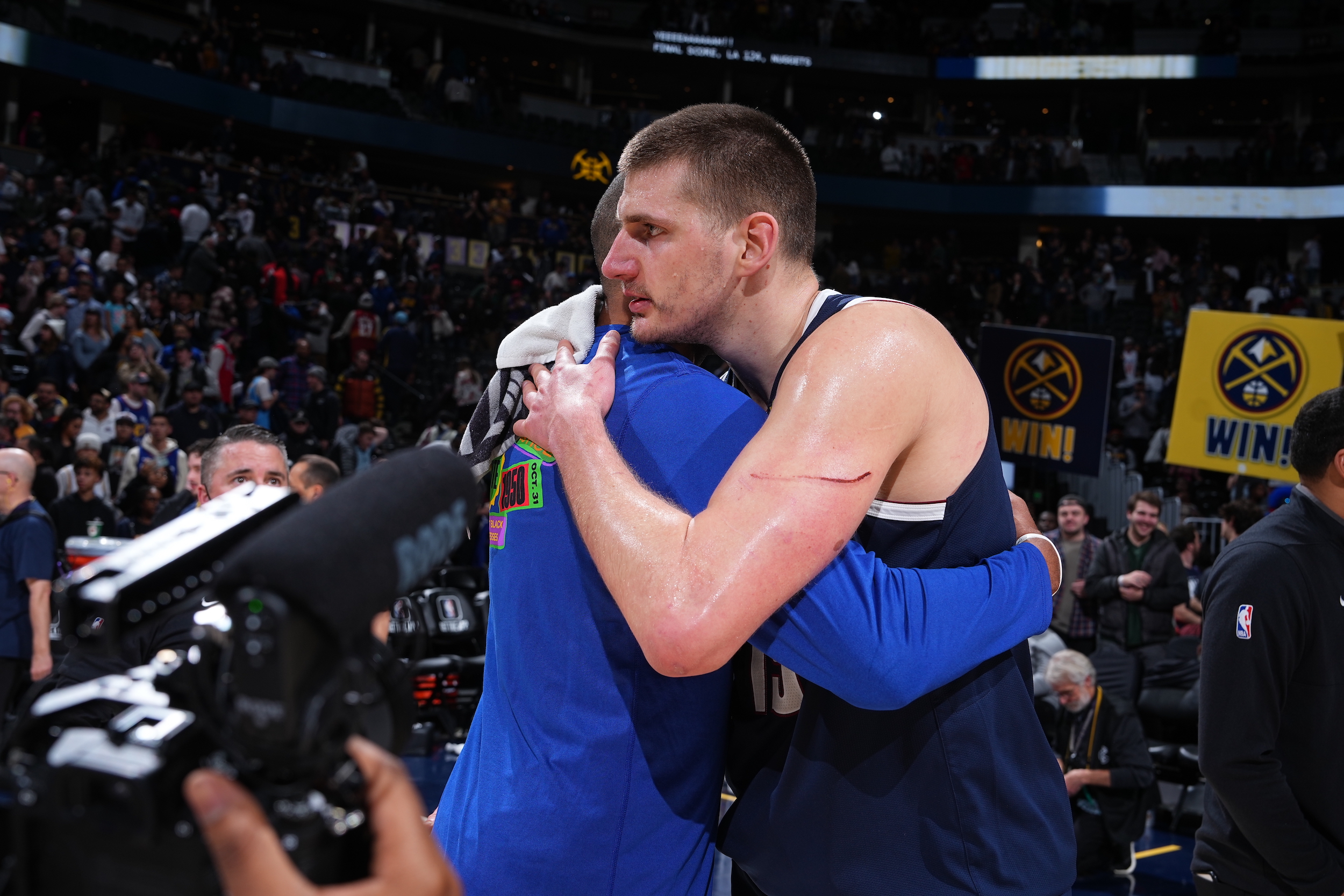 Nikola Jokic has a gross red scar on his arm.