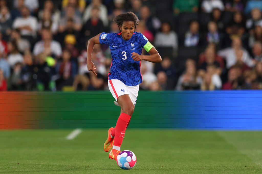 Wendie Renard of France during the UEFA Women's Euro England 2022 Semi Final match between Germany and France at Stadium mk on July 27, 2022 in Milton Keynes, England. (Photo by Jonathan Moscrop/Getty Images)