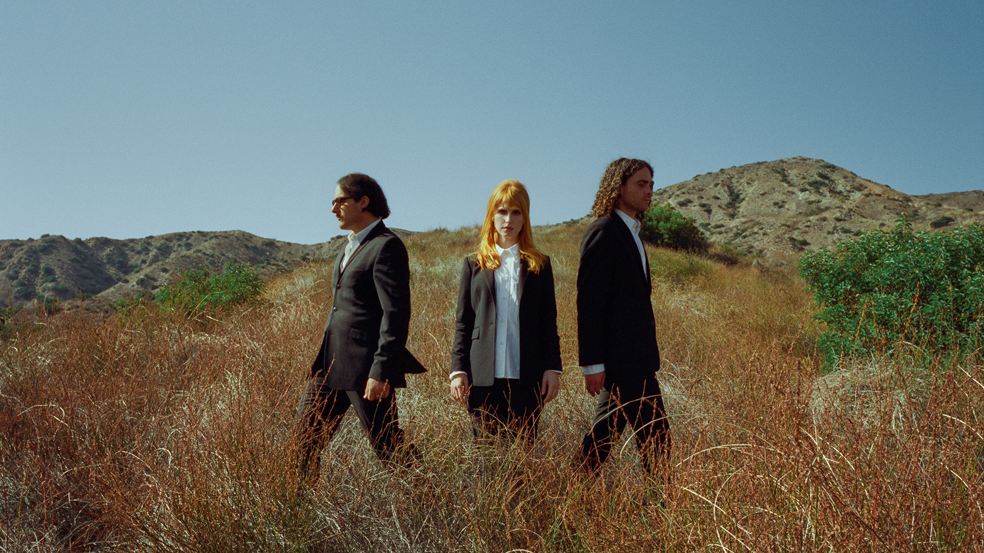 Paramore members Zac Farro, Hayley Williams, and Taylor York