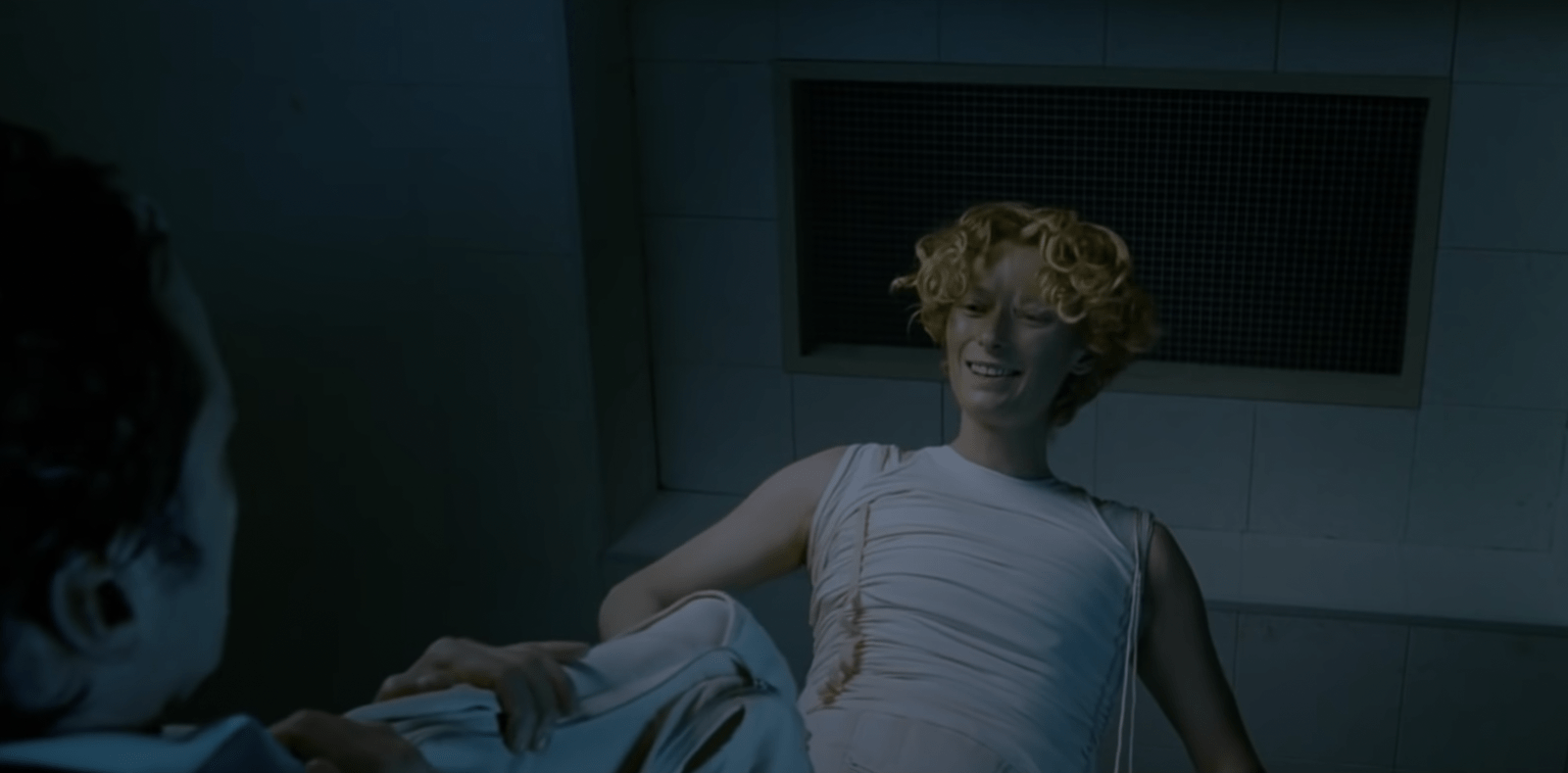 Tilda Swinton as the angel Gabriel