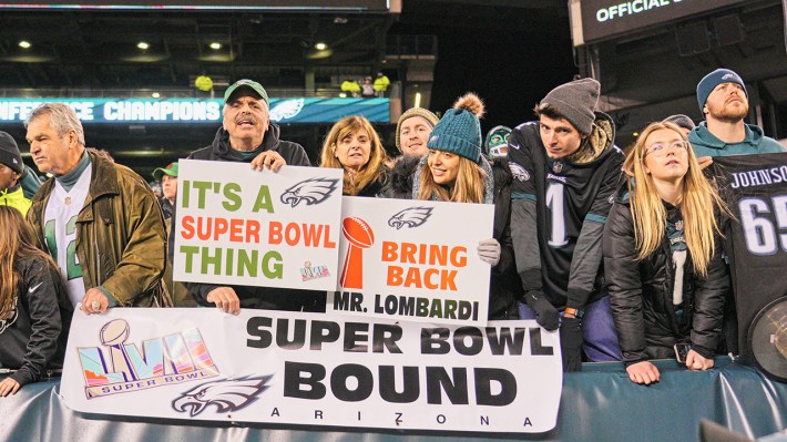 Fans celebrate as the Philadelphia Eagles are Super Bowl bound