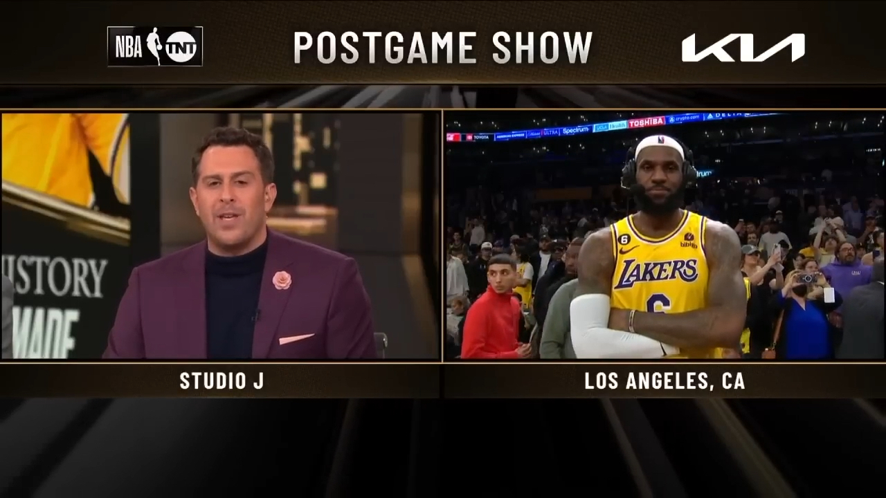 Adam Lefkoe of TNT interviews LeBron James