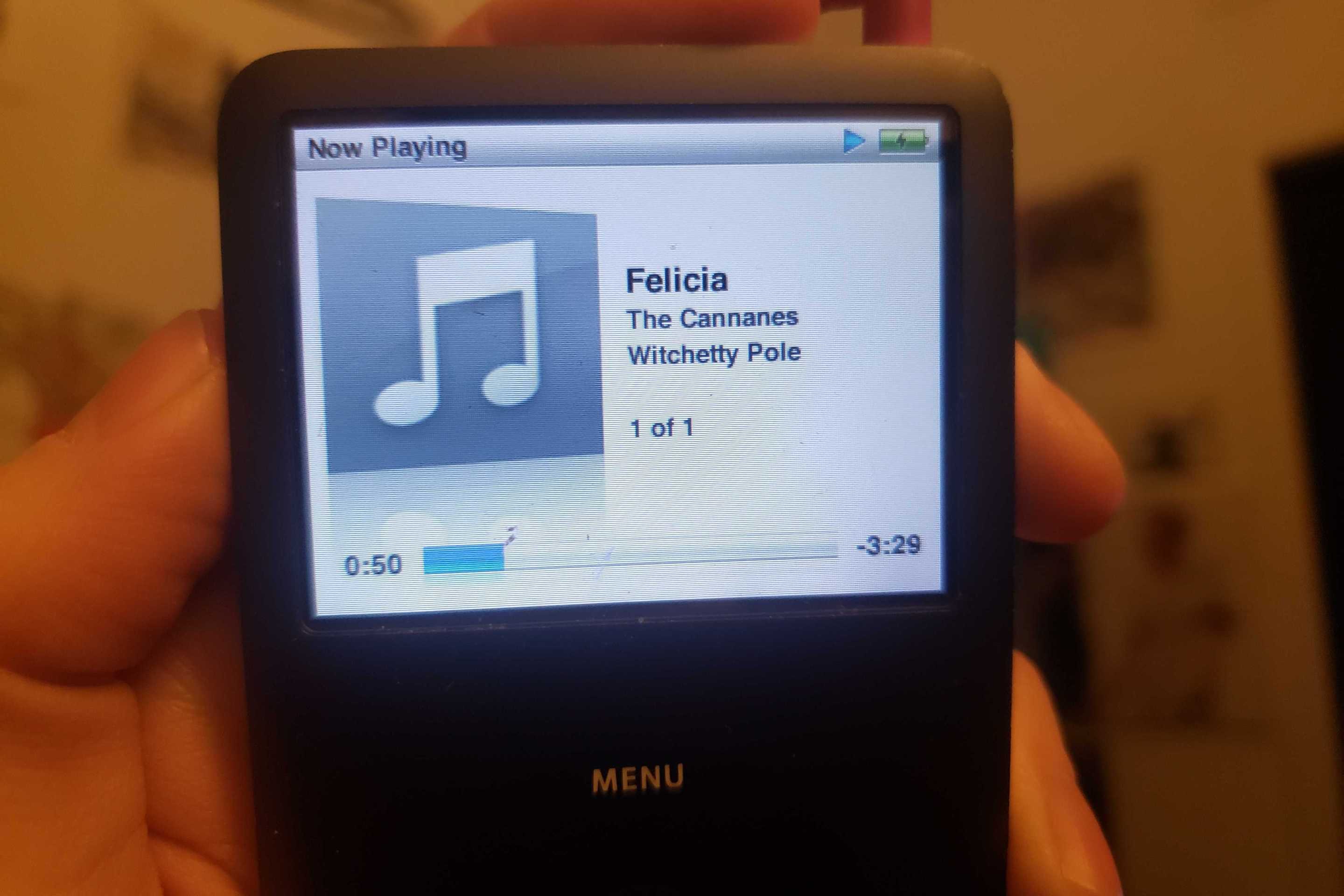 "Felicia" by The Cannanes on an old iPod