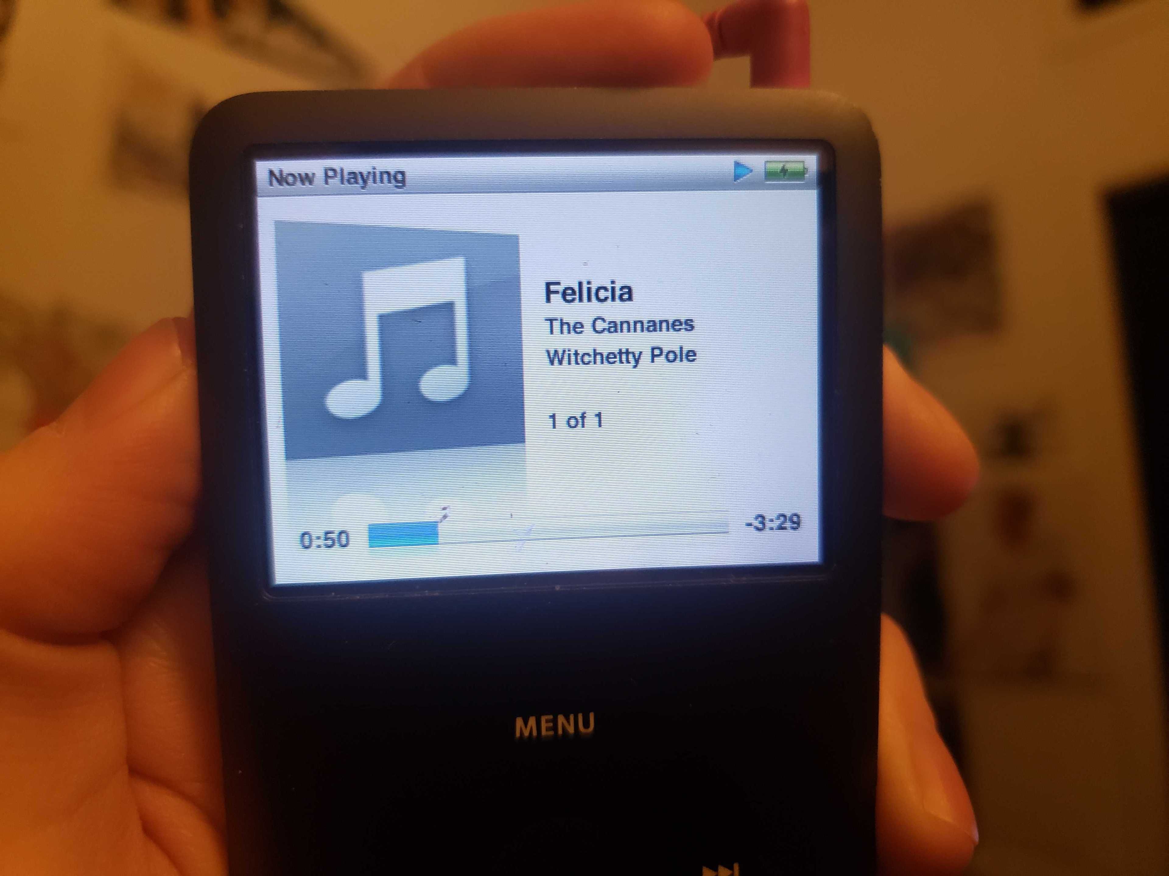 "Felicia" by The Cannanes on an old iPod