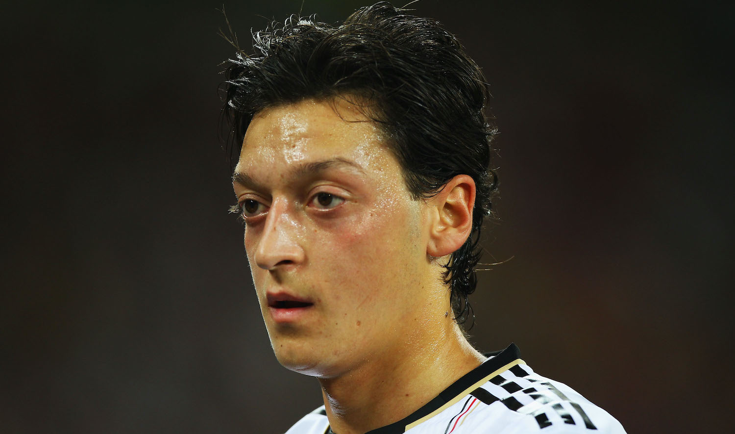 Ozil warms up before the 2010 FIFA World Cup South Africa Semi Final match between Germany and Spain at Durban Stadium on July 7, 2010 in Durban, South Africa.