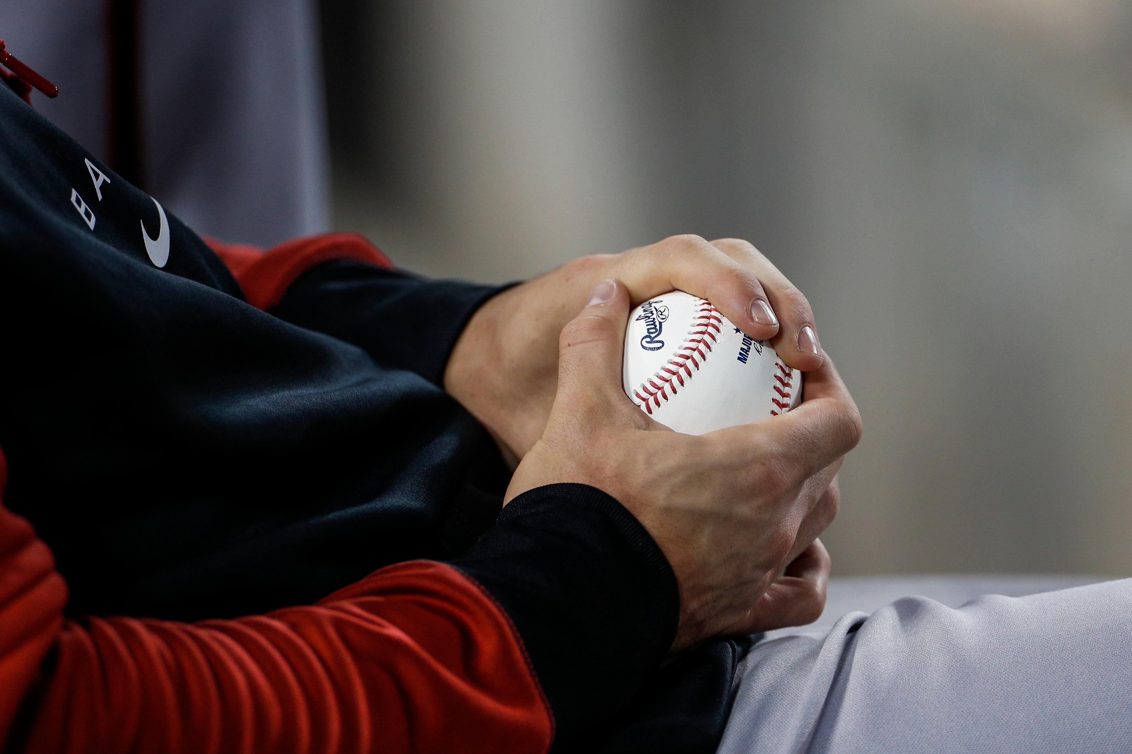 player holding a baseball
