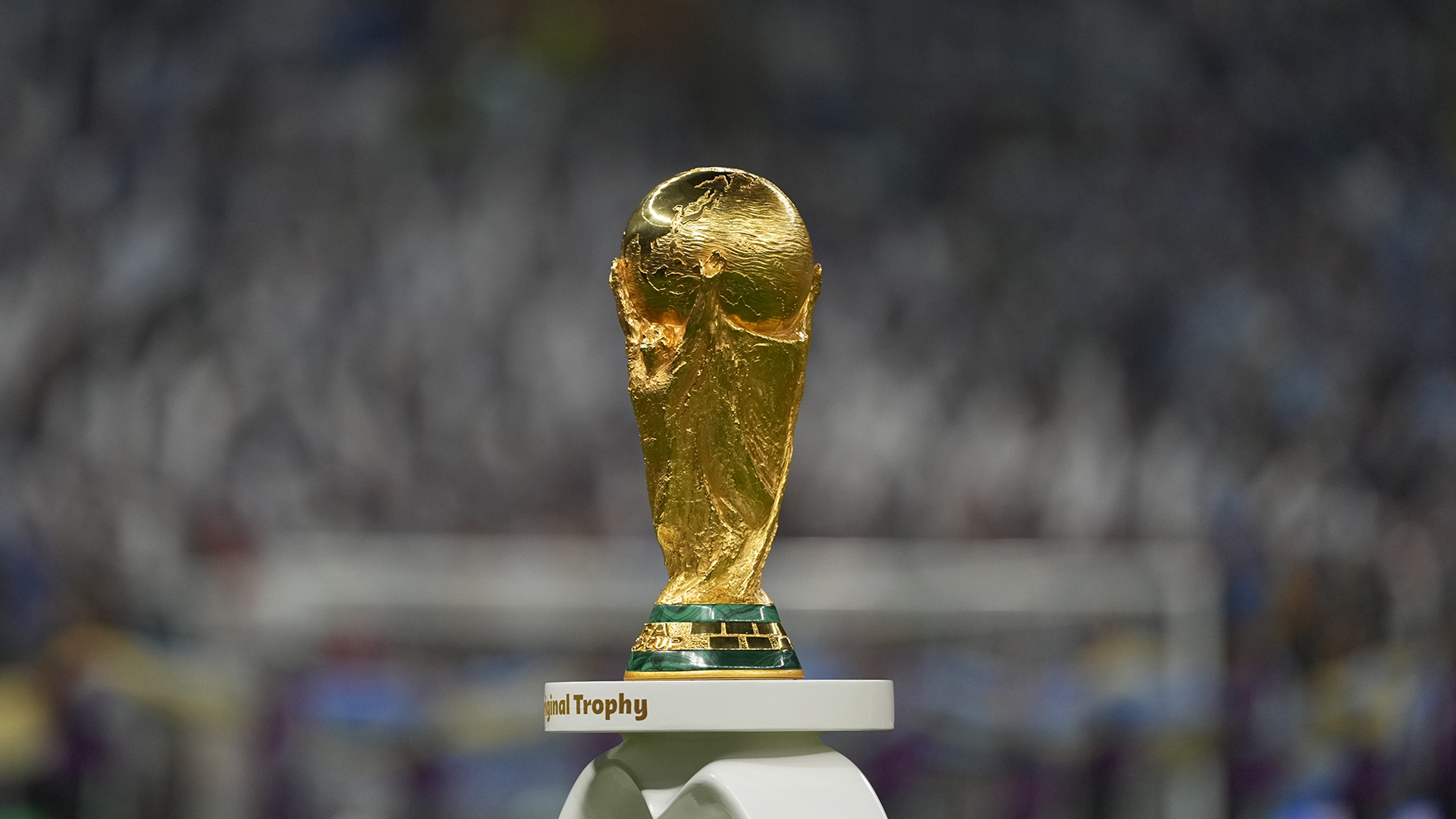 World Cup trophy prior to the FIFA World Cup Qatar 2022 Final match between Argentina and France at Lusail Stadium on December 18, 2022 in Lusail City, Qatar.
